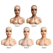 Realistic Female Mannequin Head Wig Showing Stand European American with Makeup