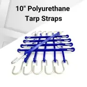 10 Pack 10" Bungee Straps 30" Stretch Polyurethane Tarp Strap Cord w/S-hook SD