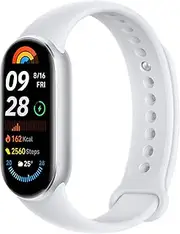 [Xiaomi] Smart Band 9 Health & Fitness Tracker, 60Hz Refresh Rate 1.62" AMOLED Display, 21-Day Battery Life, 150+ Sports Modes, Blood Oxygen, Heart Rate,Sleep & Stress Monitoring, 15.8g (Silver)