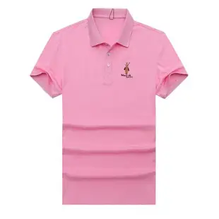 粉紅色品牌男裝有帶領短袖T恤