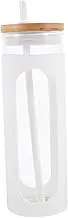 LAPYAPPE 1 Set Glass Drinking Cup with Straw and Lid Reusable Sleeve for Beer Water and Beverages for Home Go