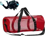zjhukfmc 58x27x27cm Cylindrical Mesh Bags, Mesh Duffle Bag, Snorkel Gear Bag, Foldable Dive, Nylon Diving Net Bags, Dive Duffel with Thickened Waterproof Cloth