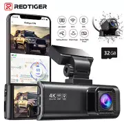 REDTIGER 4K Dash Cam Front and Rear Full HD Dual Dash Camera With SD Card