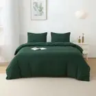 King Size 3-Pieces Polyester Duvet Cover Set Bedding Set Green