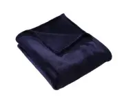 Flannel Fleece Throw Blanket Navy Blue - Super Soft Plush Microfiber Solid Bl...