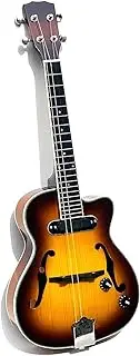 Batking Jazz Ukulele with F hole and pickup Mini Electric-Acoustic 4 Steel Strings Ukulele with cutway (Right Hand, 26 inch)