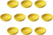 Set of 10 Yellow Chrysanthemum Shaped Pots, 4.4 x 1.4 inches (11.3 x 3.5 cm) | Shokado Reinforced Porcelain, Setomonohonpo