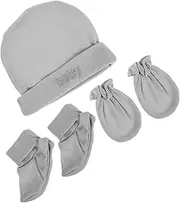 [Holibanna] 1Set Newborn Hat and Hand Cover Protection Kit for Months Photography Props Keeps Warm and Safe From Scratches
