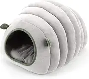 SHUANGMAO 3 Styles Cat Bed House Pet Winter Collapsible Plush Cat's Nest for Indoor Small Dogs Mat Warm Cave Sleeping Products (Color : Silver 2, Size : M)