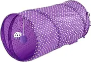 Cat Tunnel for Indoor Cats Rabbit Tunnel Exercising Running Foldable Cat Toy Cat Playing Tunnel for Rabbit Ferrets Kitten, Violet