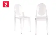 Set of 2 Matt Blatt Philippe Starck Victoria Ghost Chairs Replica (Clear),