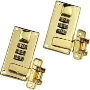 2pcs Luggage Combination Lock, Toolbox Hasp with 3 Gold