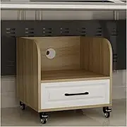 Printer Stand 2 Tier Printer Stand Rack with 1 Sliding Drawer and Lockable Wheels, Rolling Under Desk Printer Stand, Scanner Printer Holder Table Stand for Office, Home Printer Stand for Desk (Size :