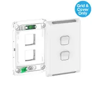 Clipsal Pro 2 Gang Switch Grid & Skin White