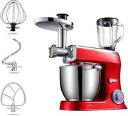 1500W Electric Stand Mixer for Baking 6-Speed Food Mixer with 7.5L Stainless Steel Bowls Cake Mixer Dough Machine with Beater, Dough Hook & Whisk for Kitchen Cooking Baking