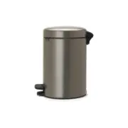 Brabantia NewIcon Pedal Bin, Wastepaper, Garbage Can, Trash, Platinum, 5L 112683