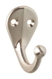 National Hardware N325-506 Satin Nickel Silver Zinc Clothes Hook 1.47 L in.