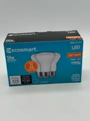 New EcoSmart LED 50w Replacement 7w Dimmable Soft White R20 Light Bulbs 3 Pack