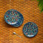 Hand Painted Small Ceramic Quarter Plates Side Plates Gardens Set of 4