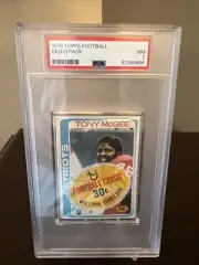 1978 Topps Football Unopened Cello Pack Tony Mcgee Patriots Chiefs PSA 7