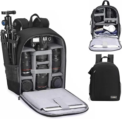 Cwatcun Camera Backpack Bag Professional for SLR DSLR Mirrorless Camera Waterpro