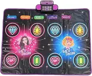 Dance Game Mat for Kids, Light Up Electronic Dance Pad with Single or Double Players Mode, 8 Key Dancing Toys Music Games with Wireless Bluetooth, Challenging Levels for Kids