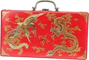 Vaguelly Mahjong Set Storage Box Wooden Container Mahjong Box Household Storage Holder Portable