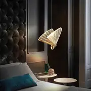BAMDECOR LED Modern Bedroom Bedside Creative Butterfly Hanging Chandelier Light Fixtures for Stairs Nordic Decoration