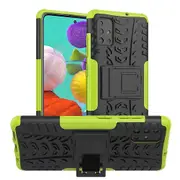 Samsung Galaxy A51 Case, Shockproof Heavy Duty Tough Kickstand Protective Rugged Case Cover (Green)
