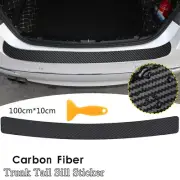 Car Rear Bumper Protector Guard Trim Cover Sill 3D Carbon Fiber Black Sticker (for: Renault)