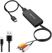 HDMI to RCA Converter, HDMI to AV Adapter, HDMI to Older TV 3RCA CVBs Composite Video Audio Converter Supports PAL/NTSC For Apple TV, Xiaomi, Android TV Box, Roku, Fire Stick, DVD, Blu-ray Player