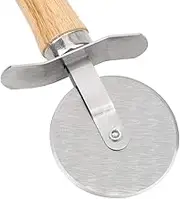 Stainless Steel Pizza Knife with Wooden Handle Round Pizza Cutter Pastry Pasta Dough Baking Tool Home Kitchen Accessories
