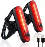 Juego 2 Luces Traseras Recargables para Bicicleta Rojas para Noche Gran Duracion