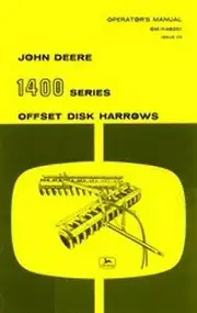 John Deere 1400 Series 1410 1412 L ad FR Disk Harrow Operators Manual JD