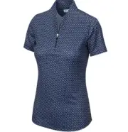 Greg Norman Women's Size XS 2Below Palm Tree Foulard 1/2-Zip Polo