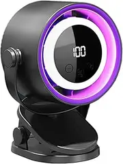 Bladeless Desk Fan | Small USB Desk Fan - Cooling USB Portable Bladeless Tool with Ambience Night Light Clip on for Home Bedroom Desktop Dormitory Kitchen
