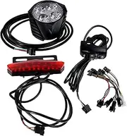 Toyvian LED Bicycle Tail Light Kit with Turn Signal Horn Switch Button Front Rear Lamp for Electric Bikes and Scooters Bright Illumination Enhanced Safety Easy Maintenance