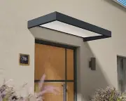 Palram - Canopia | Sophia 1 x 2.2 Door and Porch Awning Dark Grey White Opal