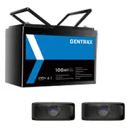 Gentrax 12V 100ah 100A LiFePO4 Battery +2x Voltx 5000mAh power bank