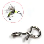 Pack of 100 Fly Hook Swivel Snaps Quick Connector Clip for Trout Fishing Hooks