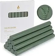 AGLARY 10PCS Olive Green Sealing Wax Sticks for Glue Gun - Ideal for Wax Seal Stamps, Perfect for Wedding Invitations