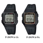 CASIO 流線運動潮流電子錶 10年電力 LED 燈 F-201WA F-201WA-1A F-201WA-9A