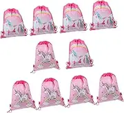 Happyyami Sturdy Non-woven Boys and Girls Backpacks Unicorn Pattern Drawstring Pockets for Party Favors