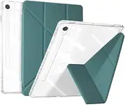 Y-Folding Smart Tablet Case Suitable for Samsung Galaxy Tab S10 Plus / S9FE Plus / S9 Plus 12.4 Inch with S Pen Holder(Dark Green,Tab S10 Plus 12.4)