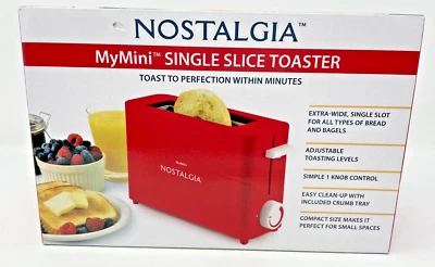 Nostalgia My Mini Single Slice Compact Toaster Red