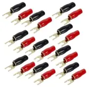 Raptor R810ST Mid Series Gold Plated 8 Gauge Spade Barrier Terminal (20/pack)
