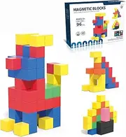 96 Magnetic Blocks Toy Set for Toddler, Montessori Toys for Kids 3+, STEM Educational Learning Creativity Magnet Building Set
