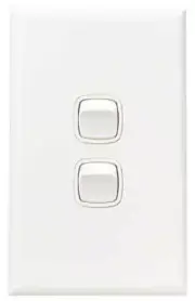 HPM EXCEL 2-GANG ROCKER SWITCH 10A 240V 1-Pole 2-Way Vertical, Flush Mount BROWN