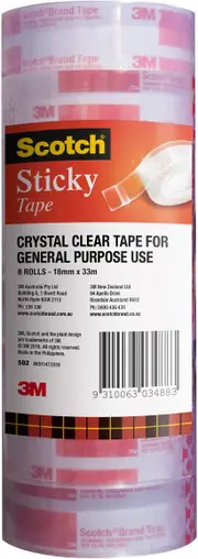 SCOTCH Sticky Tape 502 18mmX33M Pack of 8 Rolls