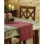 JASPER WOVEN TABLE RUNNER 13X48" RED GREEN NATURAL BURLAP COLOR PLAID FRINGE